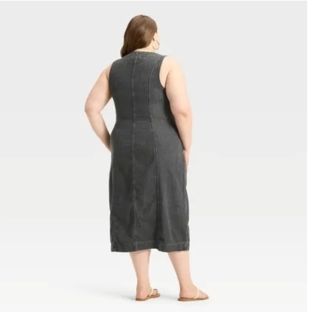 Universal Thread Denim Button-down Ankle Dress Wa… - image 6